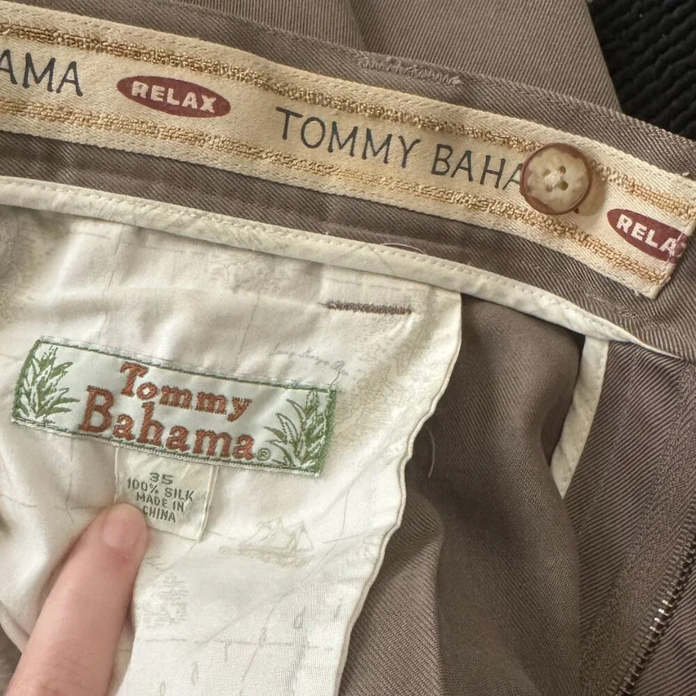 Men's Tommy Bahama Relax 100% Silk Pants - Picture 3 of 4
